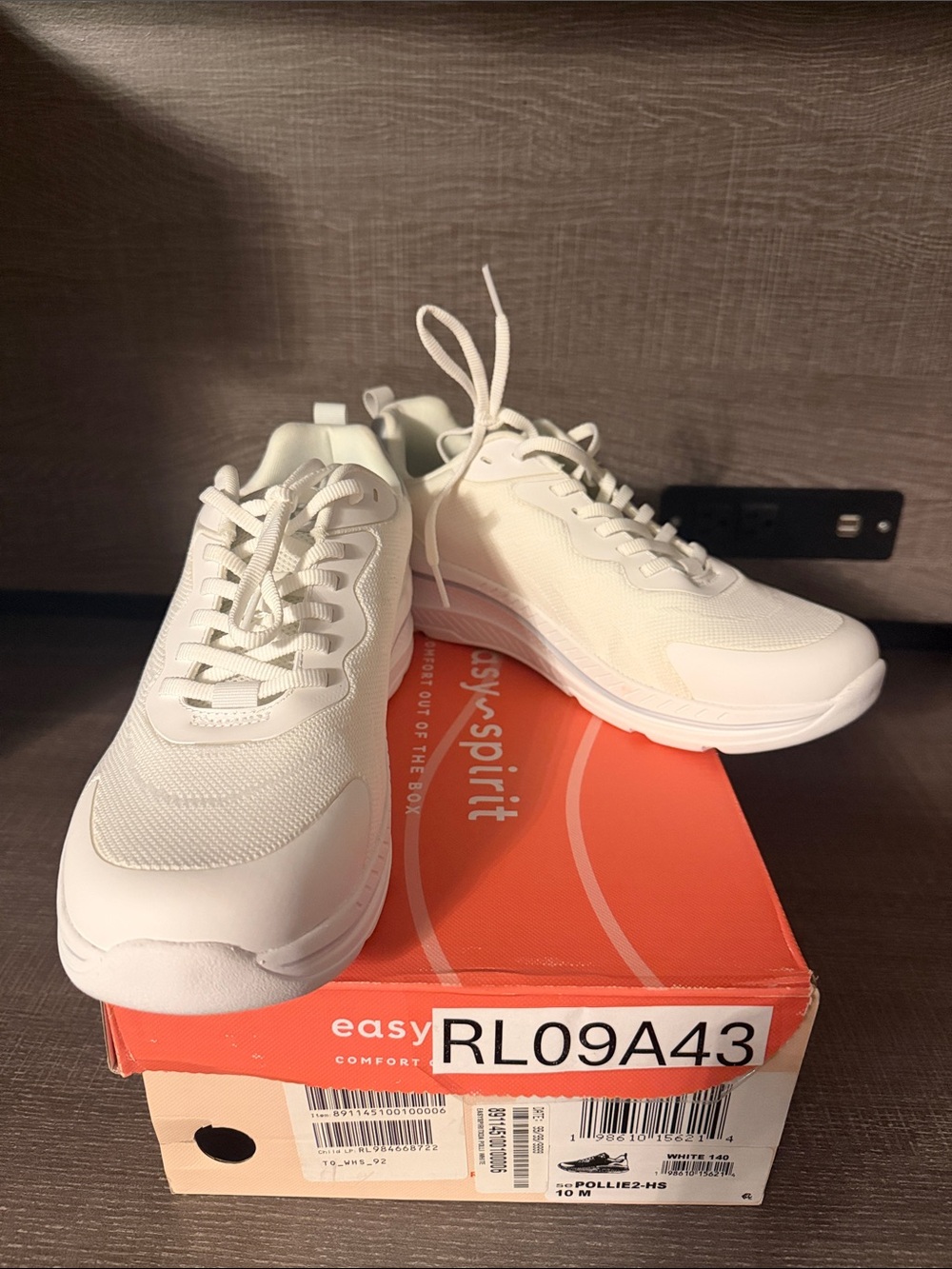 Womens Easy Spirit Pollie2 White Athletic Sneakers - Casual Comfort Sz 10